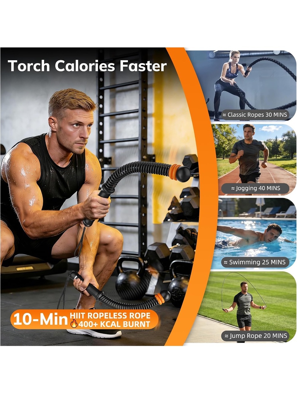 Weighted Ropeless Battle Ropes-Black - Picture 6 of 7